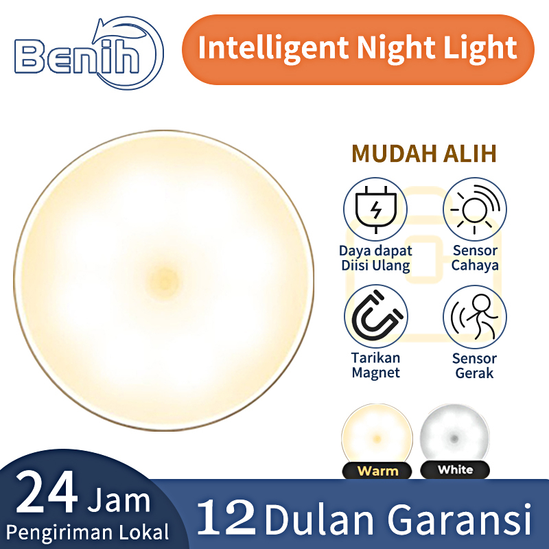 BENIH Cahaya Malam Kamar Lampu LED Sensor Otomatis Gerak LAMPU DINDING SENSOR OTOMATIS Intelligent Ninght Lighi