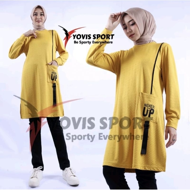 ATasan baju tunik jaguard Yovis sport/Tunik Muslimah Yovis Sport/Olahraga