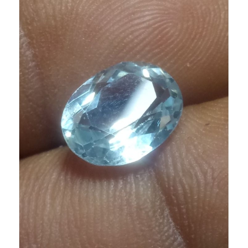 Natural Sky Blue Topaz ORI Asli Alam Bukan Sinthetic Koleksi Batu Mulia Permata Akik Safir Rubi Topa