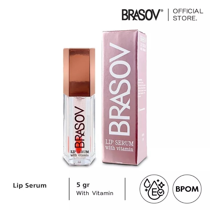 BRASOV Lip Serum With Vitamin Colour Glossy Pelembab Bibir 5gr