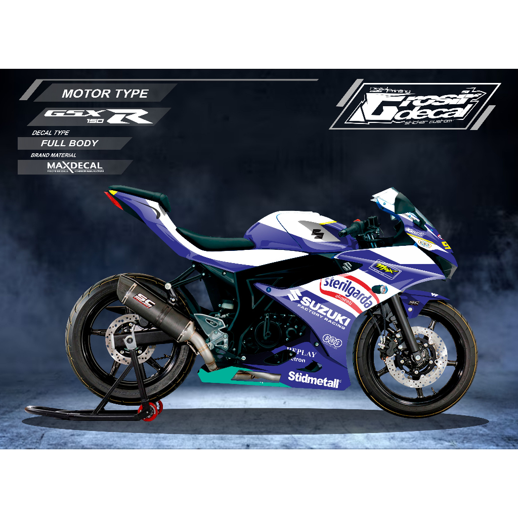 Decal suzuki GSX R 150 Full Body Fullblok Free Custom Decal suzuki GSX R 150