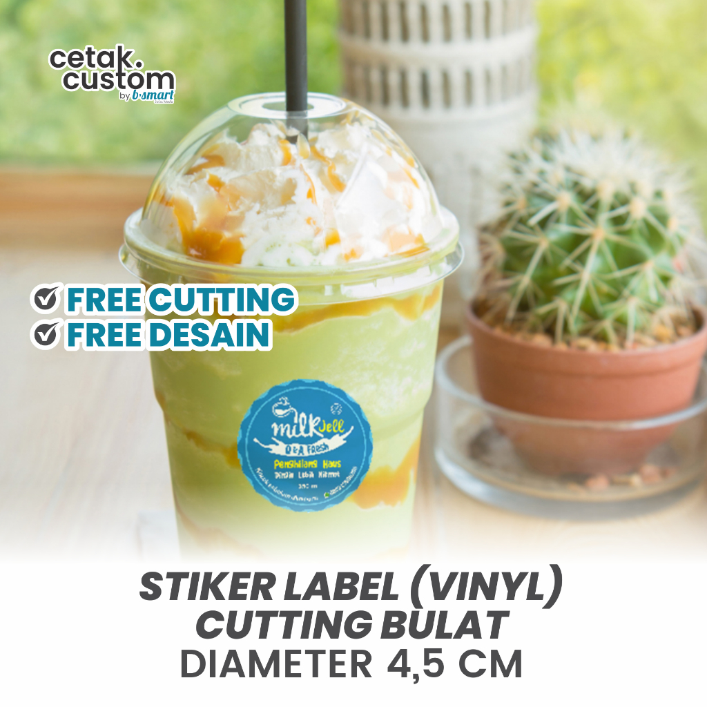 

STIKER LABEL MAKANAN (VINYL)+CUTTING BULAT DIAMETER 4,5x4,5 CM
