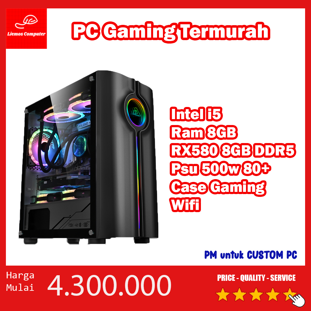 All New PC Komputer Gaming Editing Intel Core I5 3470 / I7 3770 VGA RX580 8GB / GTX 1660 Super / RX5500XT / RX 560 XT