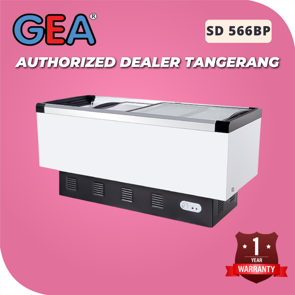 GEA Freezer SD-566BP Kulkas Freezer Es Krim Sliding Flat / Pintu Geser