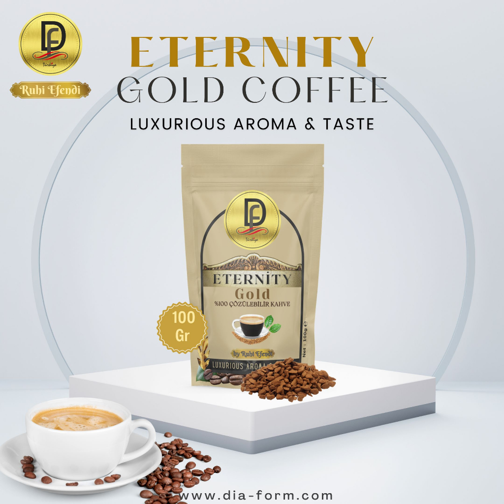 

DF Eternity Gold Coffee by Ruhi Efendi 70 & 100 Gram turkish instant coffee kopi instan granule