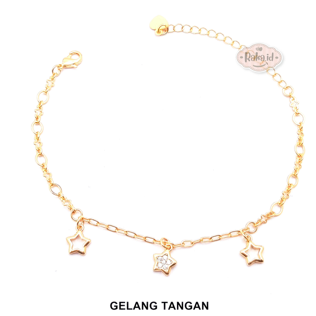 Gelang Tangan Wanita Dewasa Gelang Tangan Rantai Anti Karat Motif 3 Bintang 1290