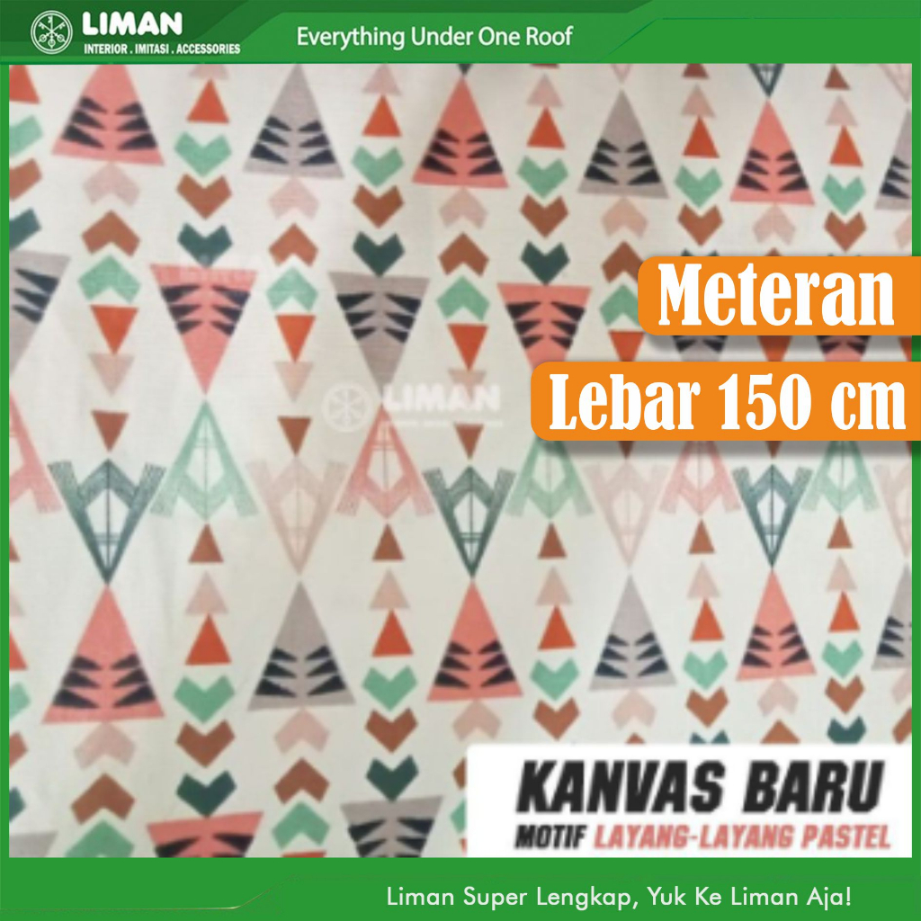 Kain Kanvas Motif Layang-Layang Pastel