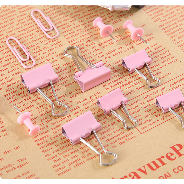 Paper Clip Set / Klip / Penjepit / Jepit Serbaguna Penyegel Push Pin Jepit Kertas Catatan Foto Aesthetic Kantong Sisa Makanan Snack Roti Bumbu Masak Kertas Buku Bahan Plastik / Besi Kuat Multifungsi Untuk Sekolah / Kantor / Dapur Rumah Tangga Kitchen Clip