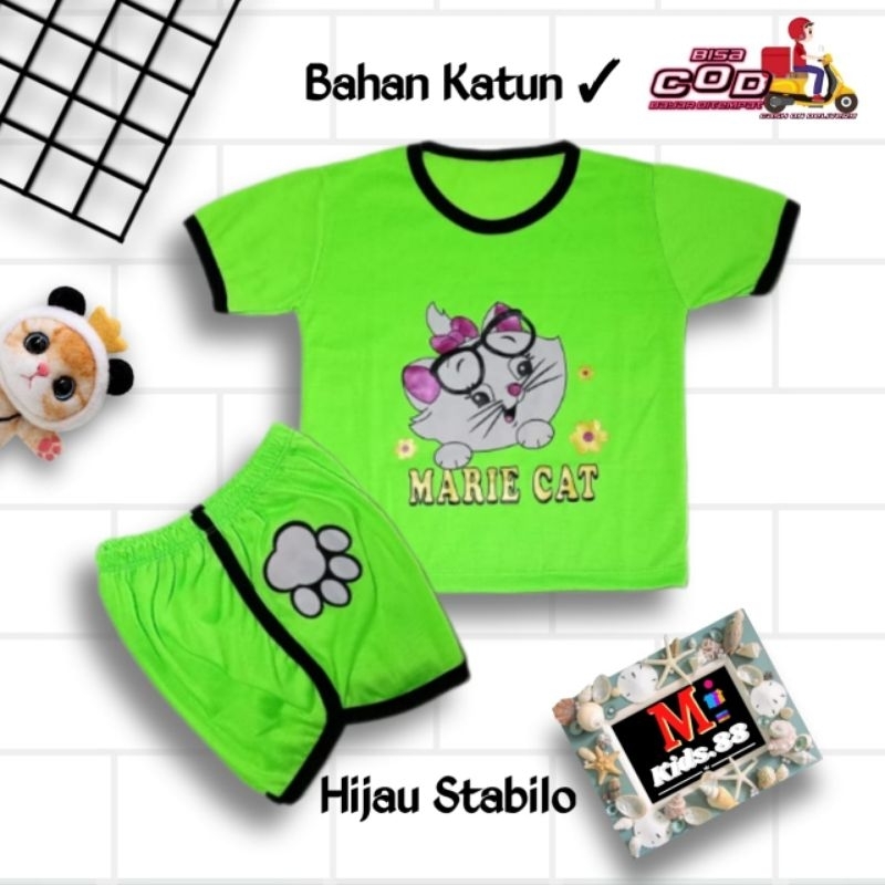 Setelan Playset Anak Cupa Cup Baju Anak MARIE CAT/Set Anak Balita/Set Anak Unisex Buat Usia 0-4 tahun