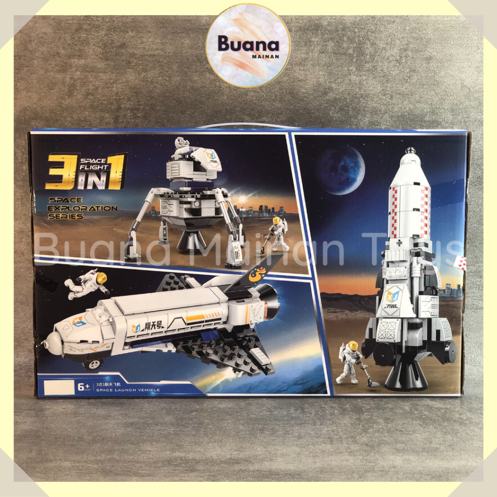 BRICK BLOCK ROCKET SPACE FLIGHT TRAVEL MAINAN EDUKASI ANAK COWO CEWE BRICKS ROKET LUAR ANGKASA