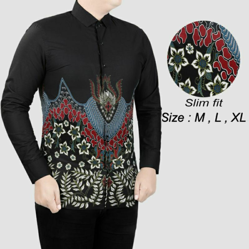 Baju Kemeja Batik Solo Slimfit Pria Colin Dion Lengan Panjang
