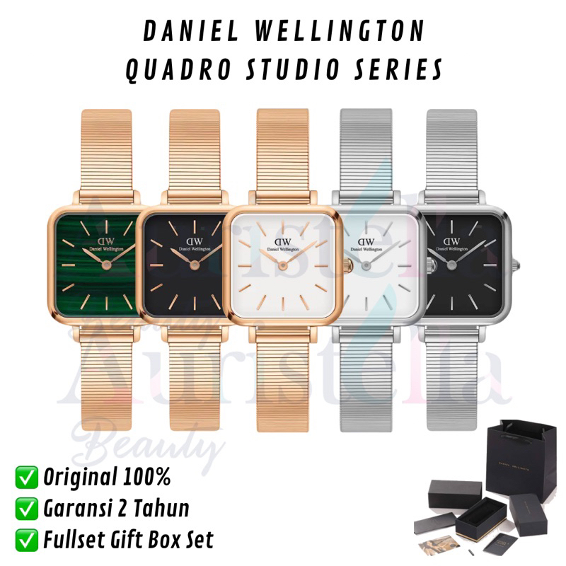 [ ORIGINAL 100% ]JAM TANGAN DANIEL WELLINGTON ORIGINAL QUADRO STUDIO STAINLESS STEEL JAM TANGAN DW O
