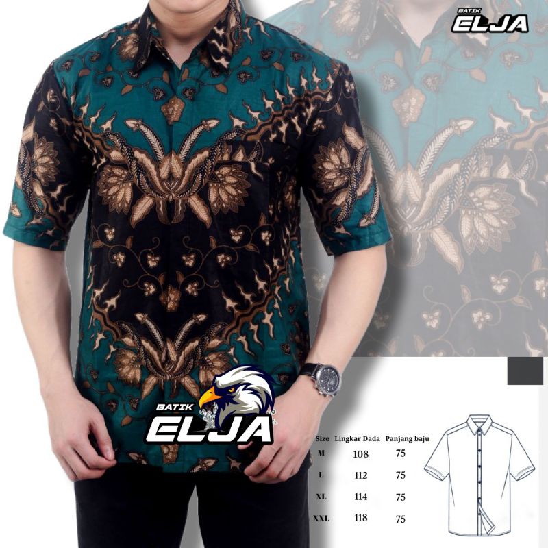 Baju Batik Modern Pria Lengan Pendek Premium Katun Halus