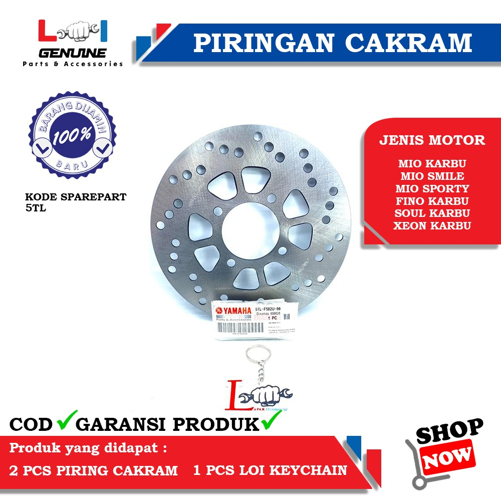 -LOI- PIRINGAN REM CAKRAM DISPAD YAMAHA DEPAN MIO KARBU, FINO KARBU, SOUL KARBU, XEON KARBU, NOUVO, MIO SMILE, MIO SPORTY