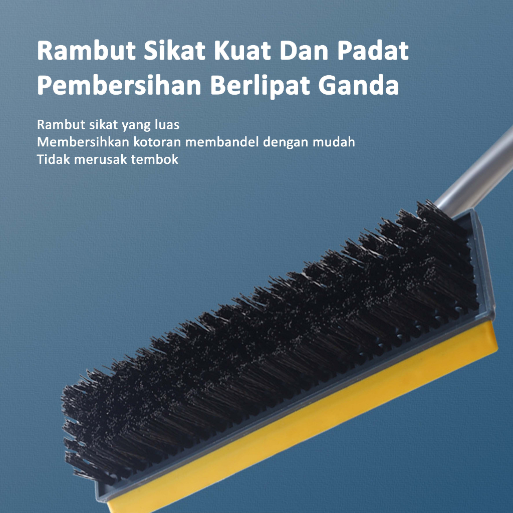 Sikat Lantai WC 2IN1 Wiper Sikat Pembersih Gagang Panjang Toilet Multifungsi