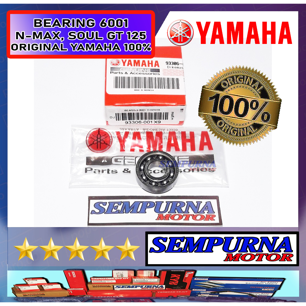 93306-001X9 Bearing Bering Kecil Noken As 6001 Soul Gt 125 100% Original Yamaha Asli Ori YGP