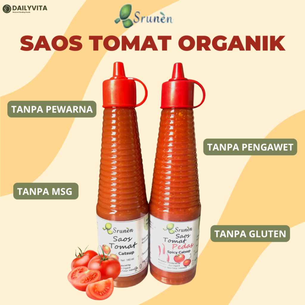 Srunen - Saos Tomat/Tomat Pedas 140ml Gluten Free Non MSG