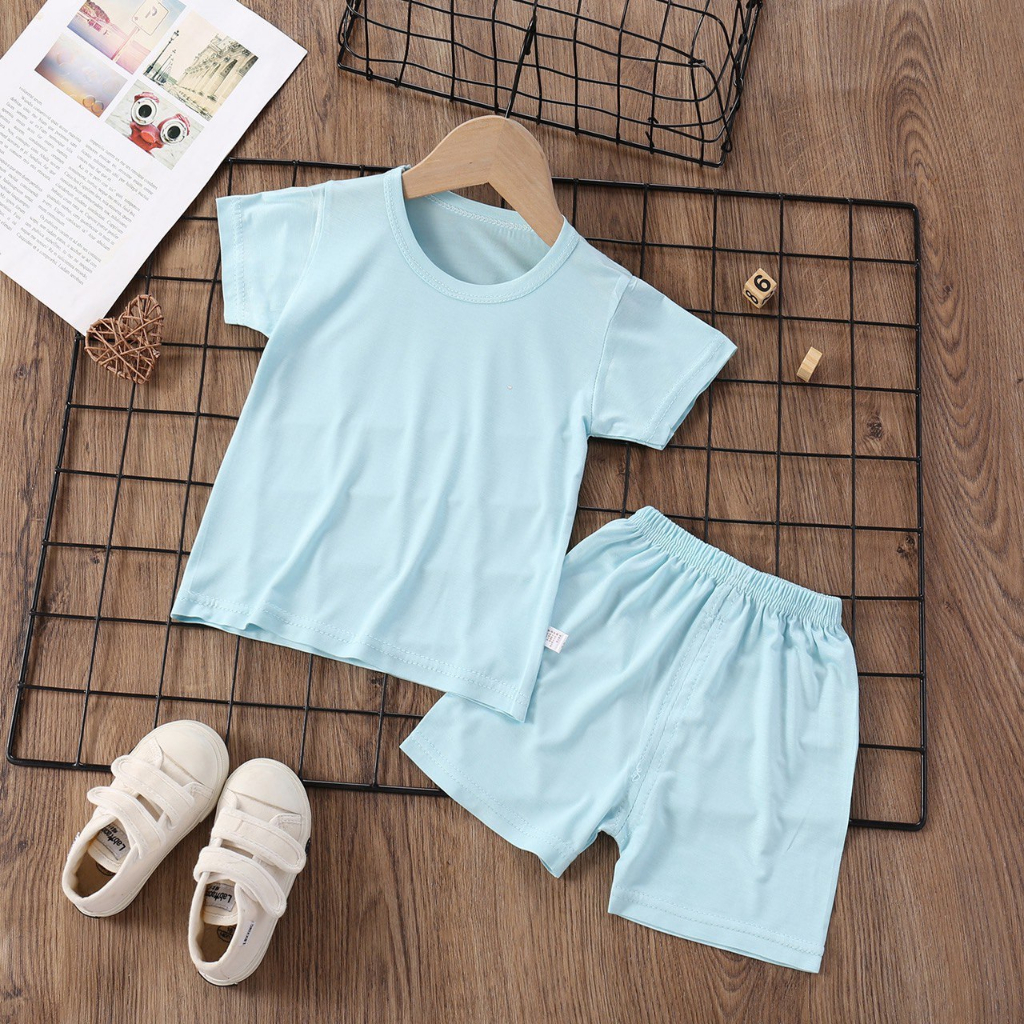 LID9143- Setelan Baju Kaos Celana Pendek Set 2in1 Setelan Polos Cewek Cowok - Your Affordable Quality!