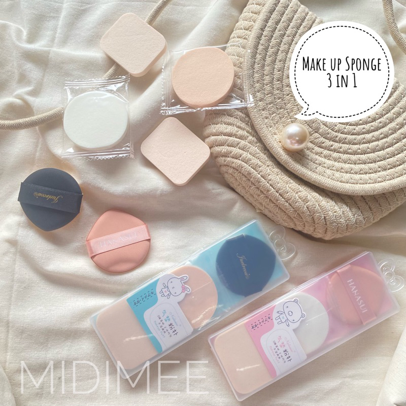 (COD)3 In 1 Sponge Bedak Cushion Mika Spons