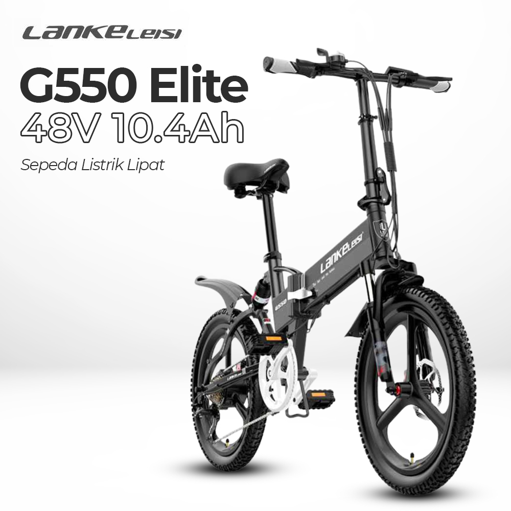 Lankeleisi Sepeda Listrik Lipat Folding Bike Elite Version 48V 10.4Ah - G550