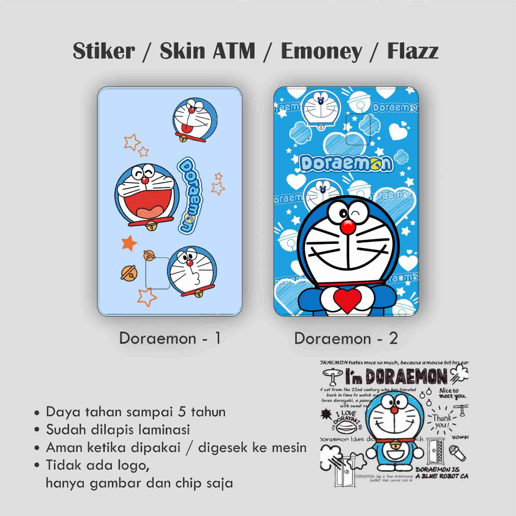 Stiker / Garskin / Skin ATM / Kartu Doraemon