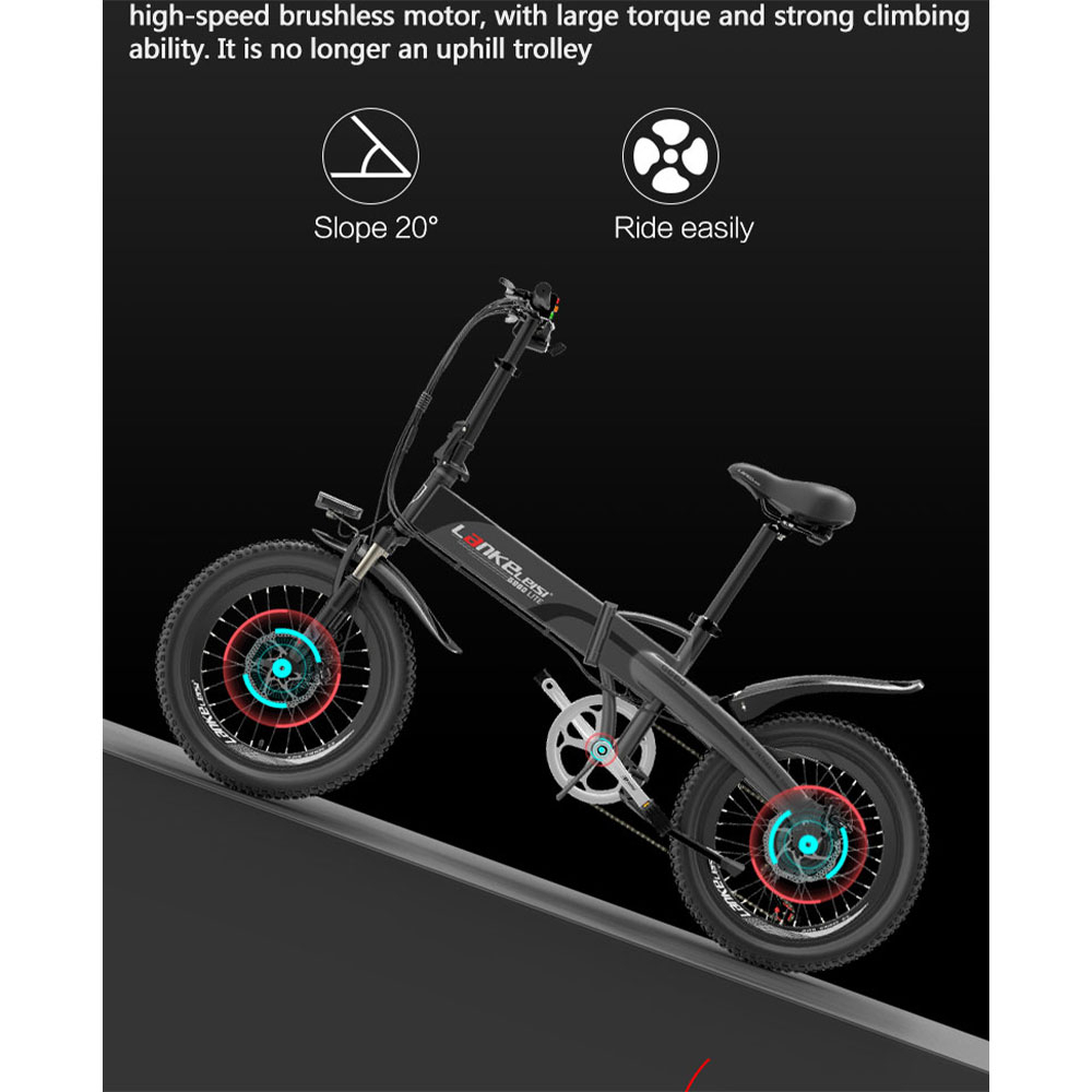 Lankeleisi Sepeda Listrik Lipat Folding Bike Lite Edition 48V 8.7Ah - G660 - Black/Gray