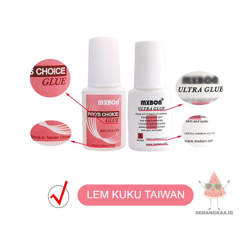 MXBON Lem Kuku Palsu Akrilik Glitter Dengan Brush Untuk Nail Art KU002