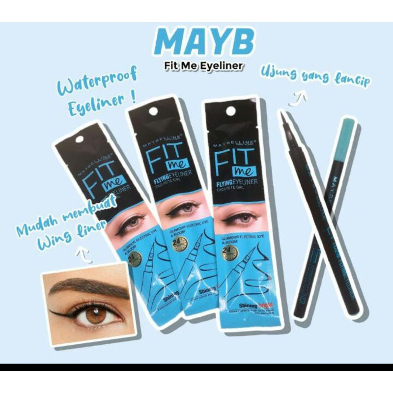 [1 Pcs] Maybelline Fit Me Spidol Eyeliner Waterproof Biru Tahan Lama Seharian