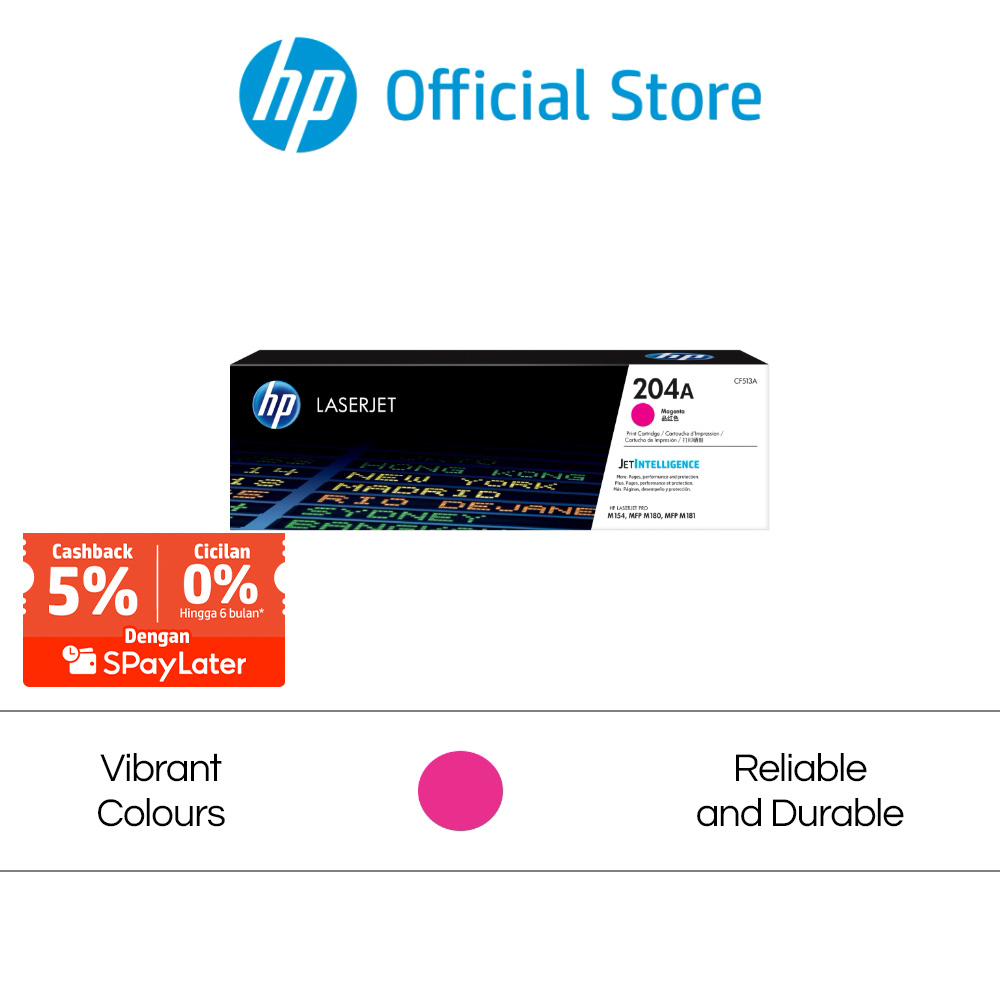 Tinta HP 204A Magenta Original LaserJet Toner Cartridge / Warna / Hitam / Cartridge Asli / Promo Mur