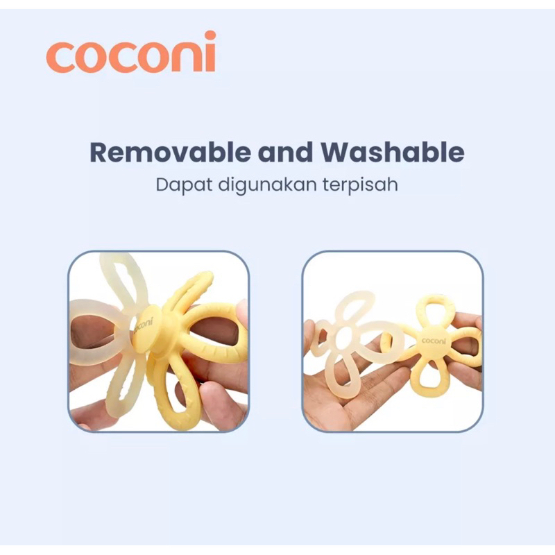 Coconi Manhattan Toy Sensory Teether with Case / Gigitan Bayi Silicone Lembut