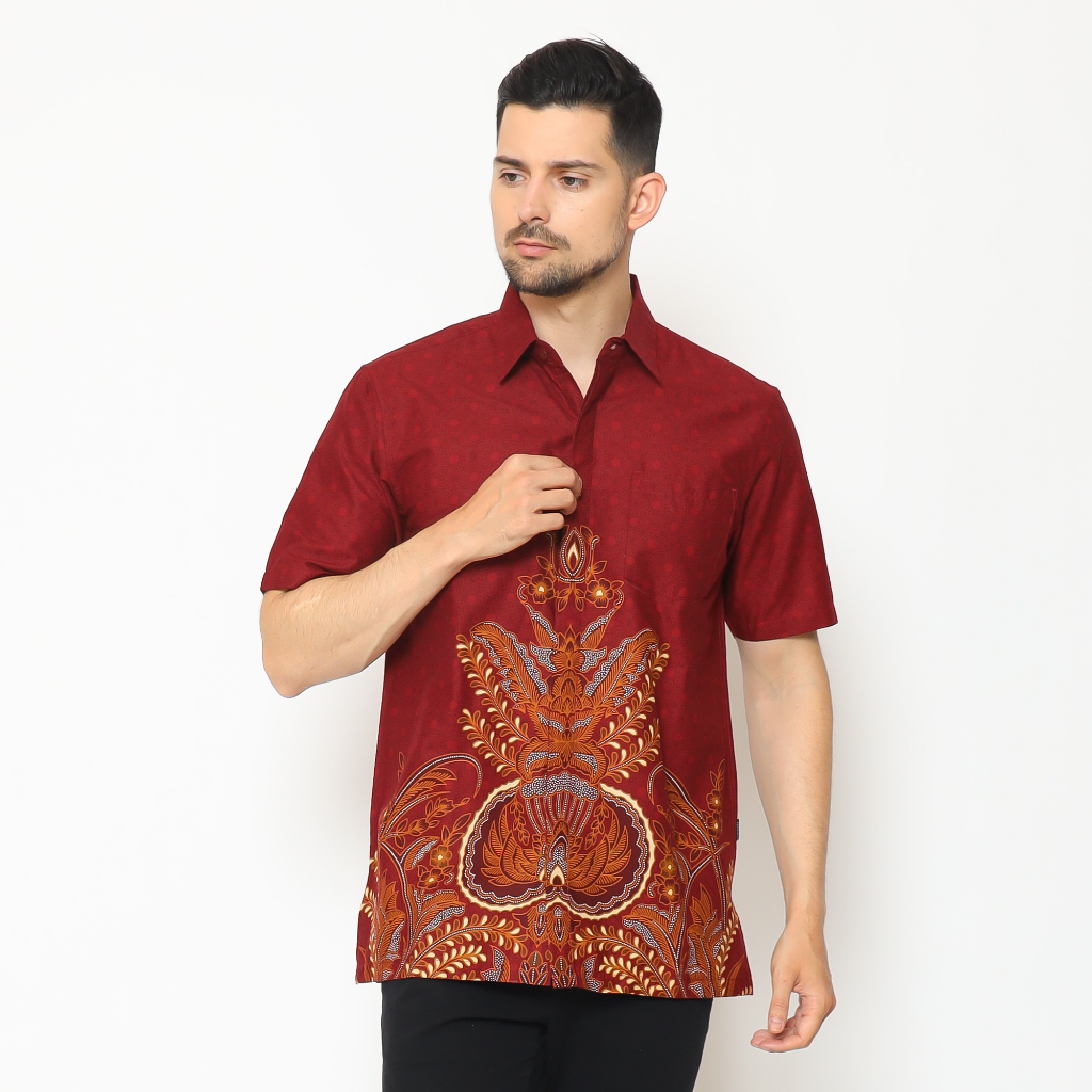 Hadinata Batik Kemeja Batik Pria Lengan Pendek Lateef Laila