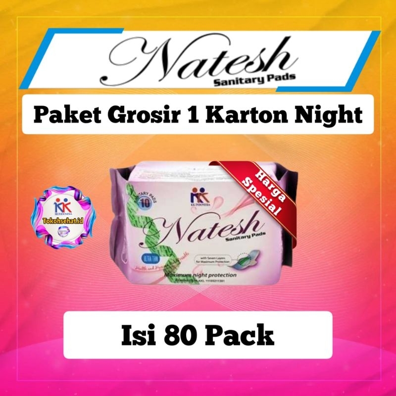 Natesh Pembalut ( 1 Karton ) Natesh Night Original KK Indonesia