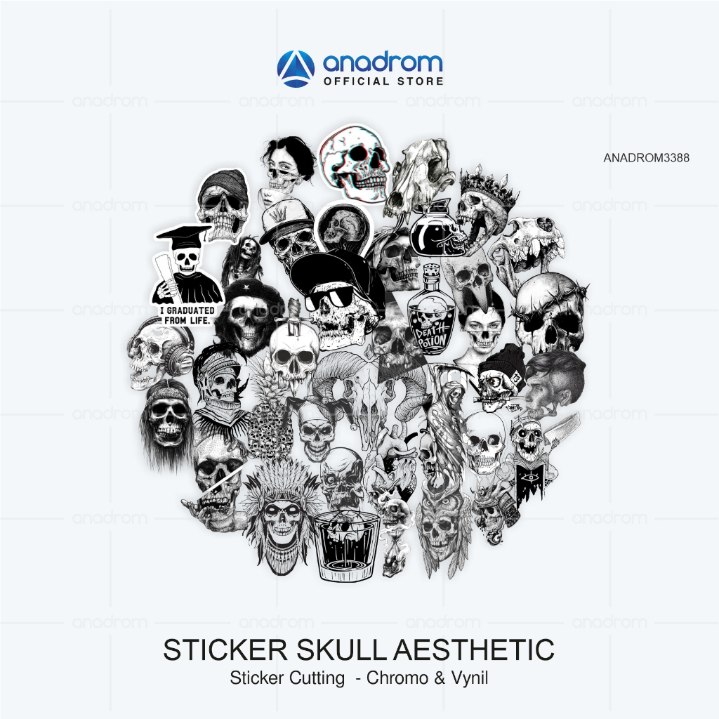 

Sticker Skull Aesthetic | Sticker Black & White Aesthetic | Anadrom 3388