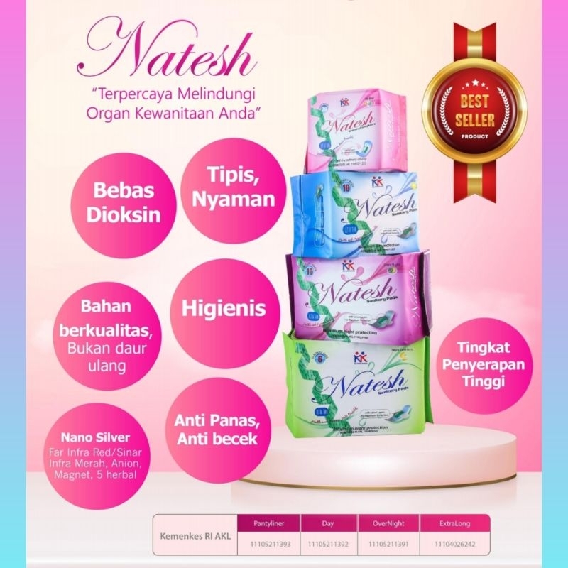 Natesh Pembalut ( 1 Karton ) Natesh Night Original KK Indonesia