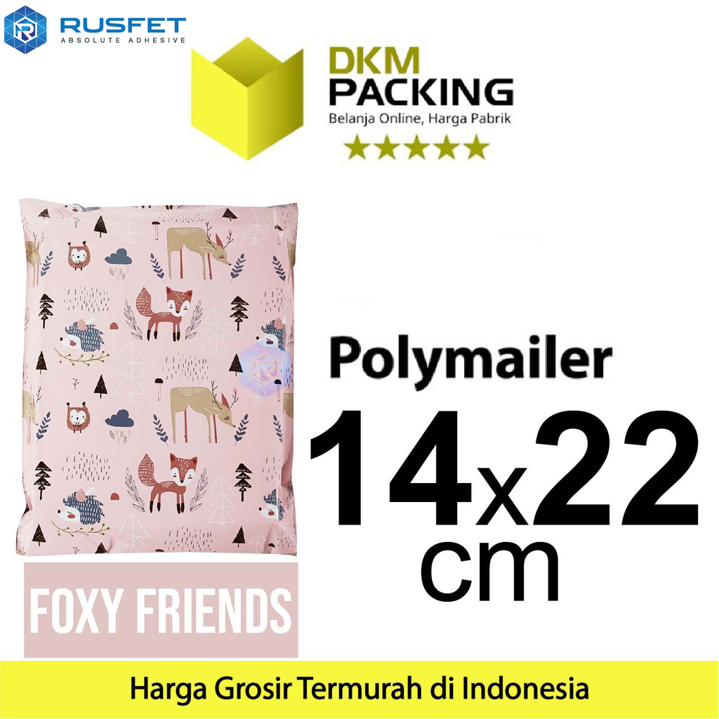 

Amplop Plastik Packing 14x22cm Polimailer RUSFET Polymailer PREMIUM TERMURAH Fox / SATUAN