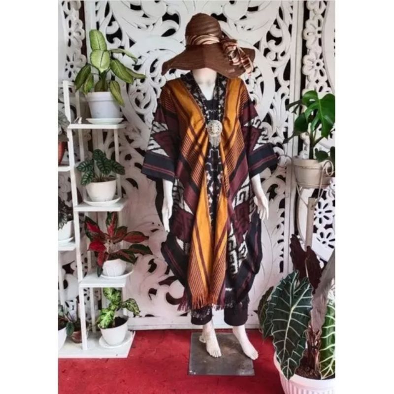 Kaftan Tenun-Dress tenun jumbo-kaftan tenun batik jumbo-Kaftan tenun etnik-Kaftan modern-kaftan keki