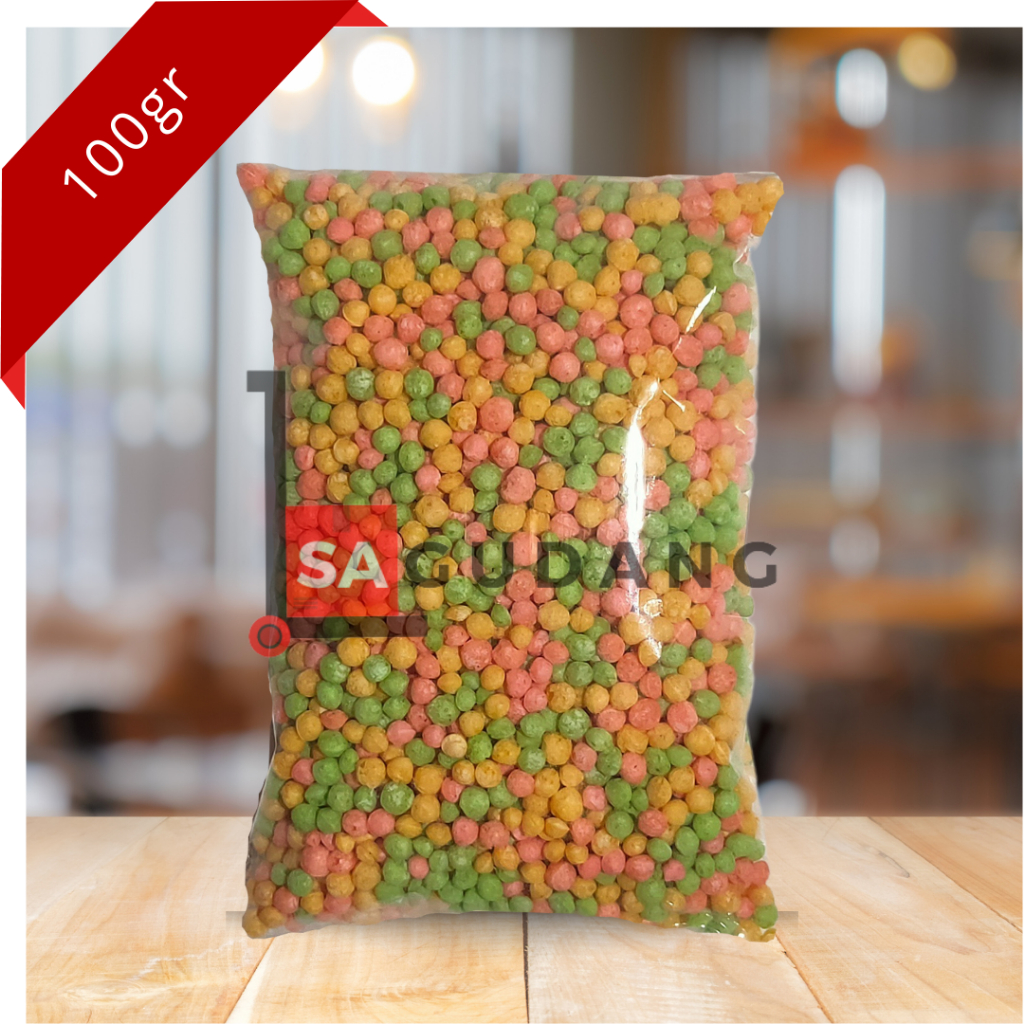 

Rice Crispy Repack 100gr Sereal Crunchy Rainbow Warna Warni Snack Makanan Ringan Beras Krispi Kering Murah