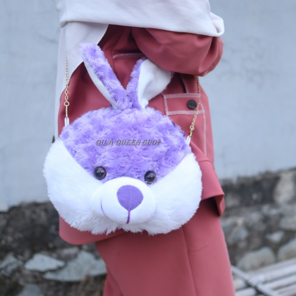 TAS SELEMPANG KELINCI KARAKTER BONEKA