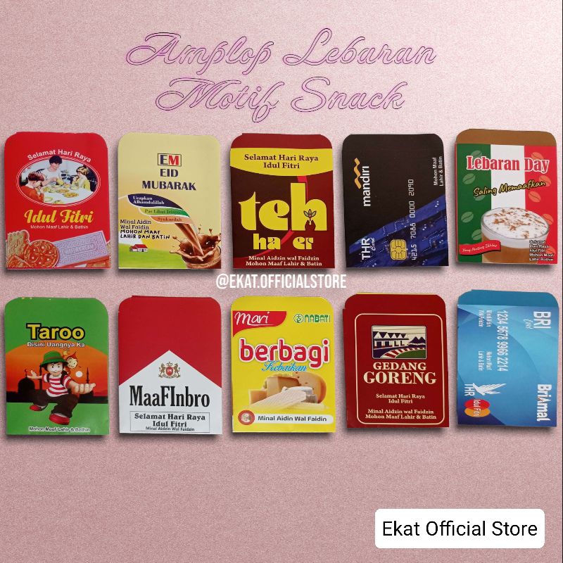 

ISI 50 PCS AMPLOP LEBARAN/HARI RAYA/IDUL FITRI SNACK UNIK VIRAL 2024 [READY STOK]