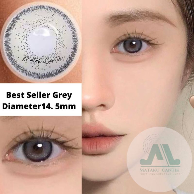 Softlens Premium Grey Bestseller Diameter 14.5mm | Softlens Membuat Kulit Cerah | Softlens Grey ala 