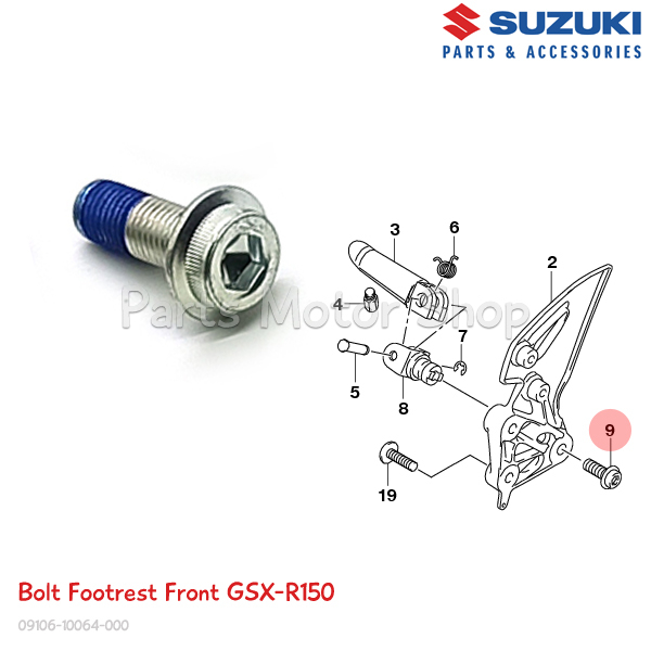 Baut Footstep Original Suzuki GSX-R150, GSX-S150, Bandit 150