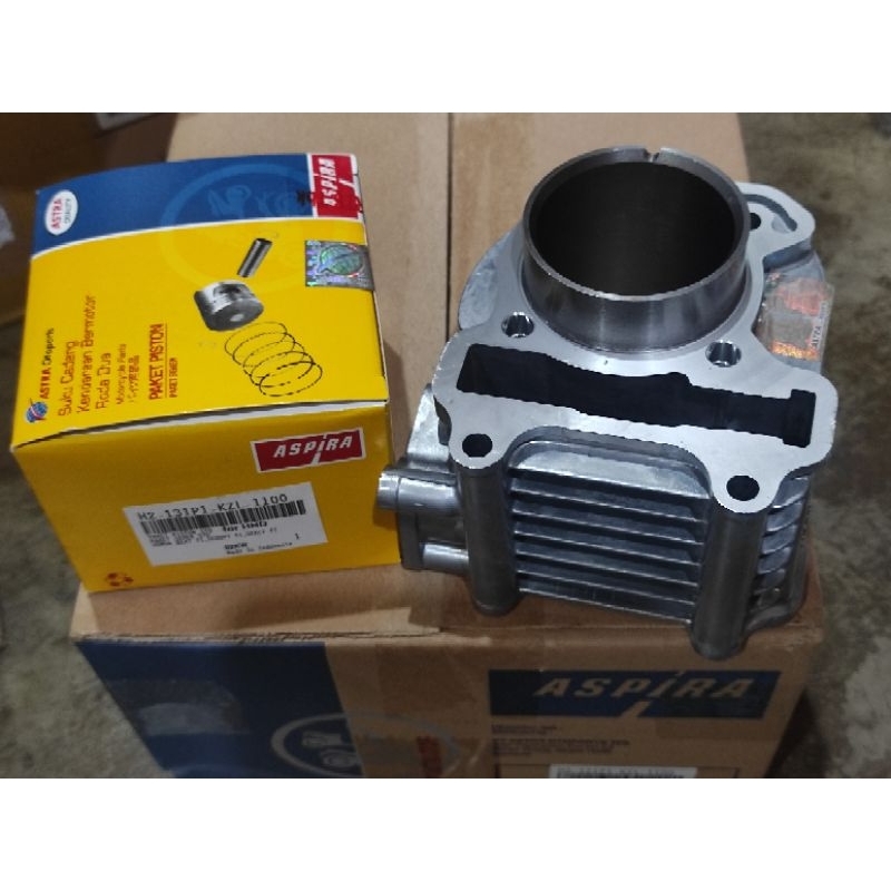 cylinder kit kas block piston set honda beat fi scoopy fi 2013 - 2014 stater kasar original ASPIRA