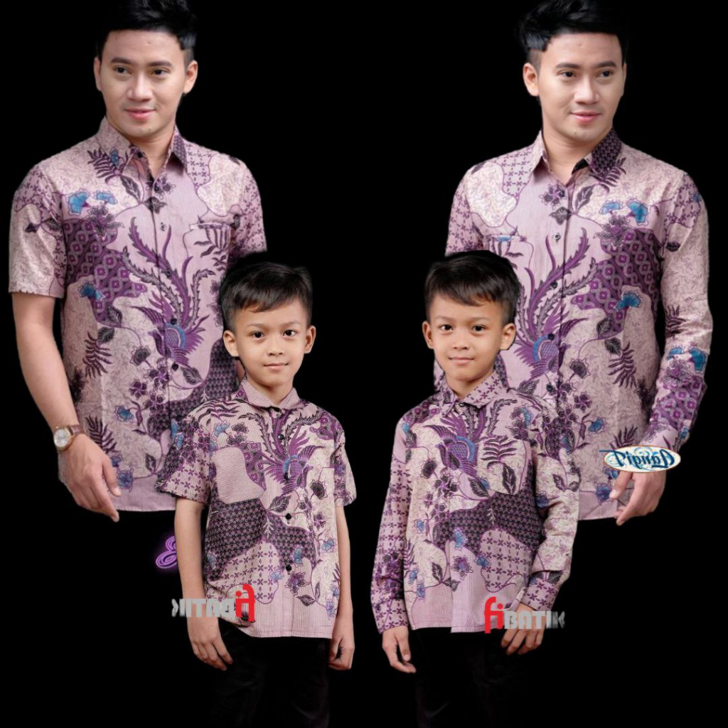 Hem Batik Kencana Hitam | Atasan Pria Batik Modern BATIK PRIA MOTIF NEW SEKAR WARNA MERAH PEKALONGAN