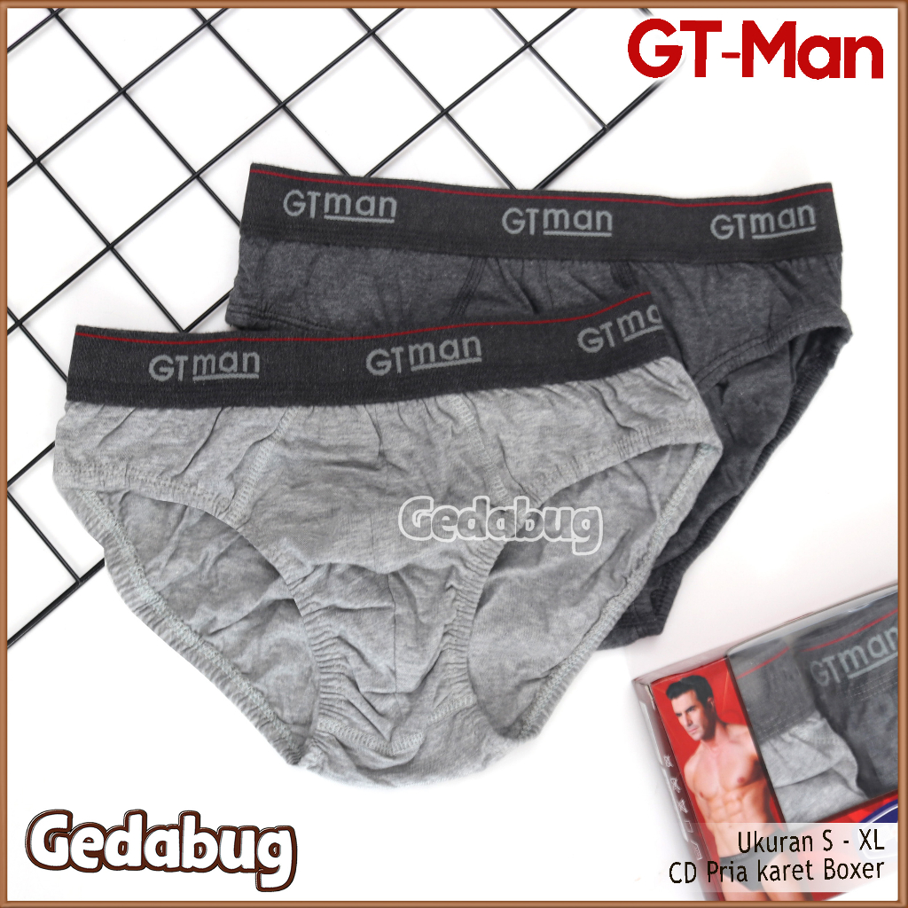 2 Pcs - CD Pria GT man GTM 01 / GTM-1 | Celana dalam pria Karet Boxer | Gedabug
