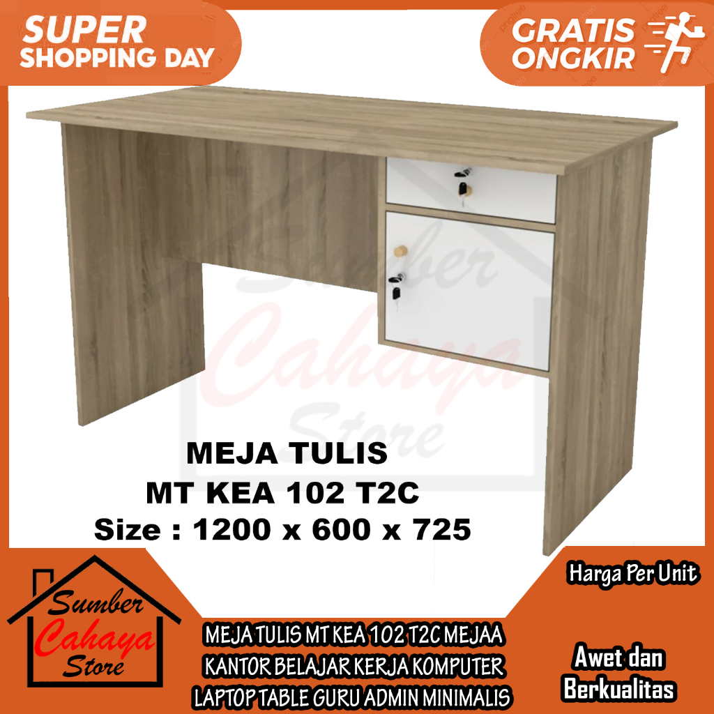 [Kargo] MEJA TULIS MT KEA 102 T2C BANGKU KANTOR BELAJAR KERJA KOMPUTER LAPTOP TABLE GURU ADMIN MINIM