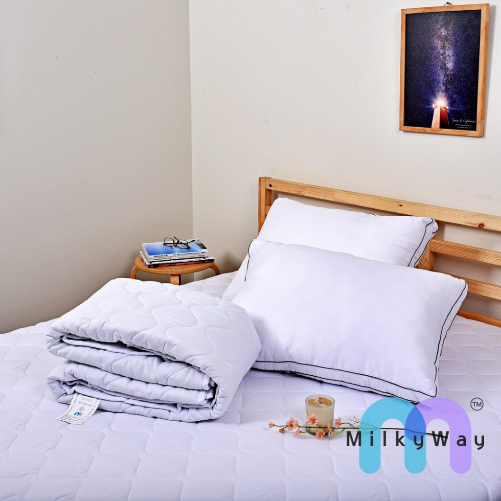 [MilkyWay] Set Mattress Protector &amp; Microfiber Pillow 2pcs / Bundling Pelindung Kasur &amp; Bantal Micro (2) │ Size: (100 x 200) ─ (200 x 200) cm