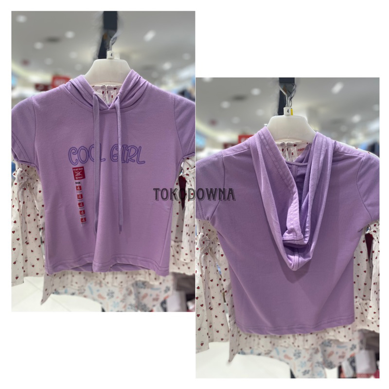 hoodie/kaos anak perempuan lengan pendek COOL GIRL(4-12th)