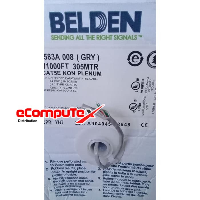 KABEL LAN UTP BELDEN CAT 5E - ORIGINAL USA RESMI - 305 METER