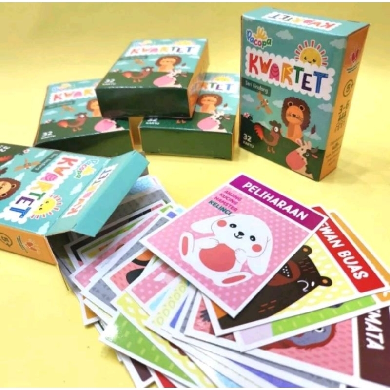 kartu permainan kwartet anak