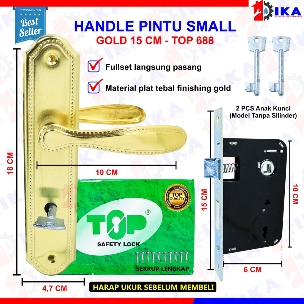 Kunci Pintu Rumah Kecil Kumplit 1 Set | 15cm | Gagang Handle Kunci Pintu Kamar Stainless Termurah / Kunci Pintu Kecil Top Safety Lock 15 cm Komplit Premium Royal